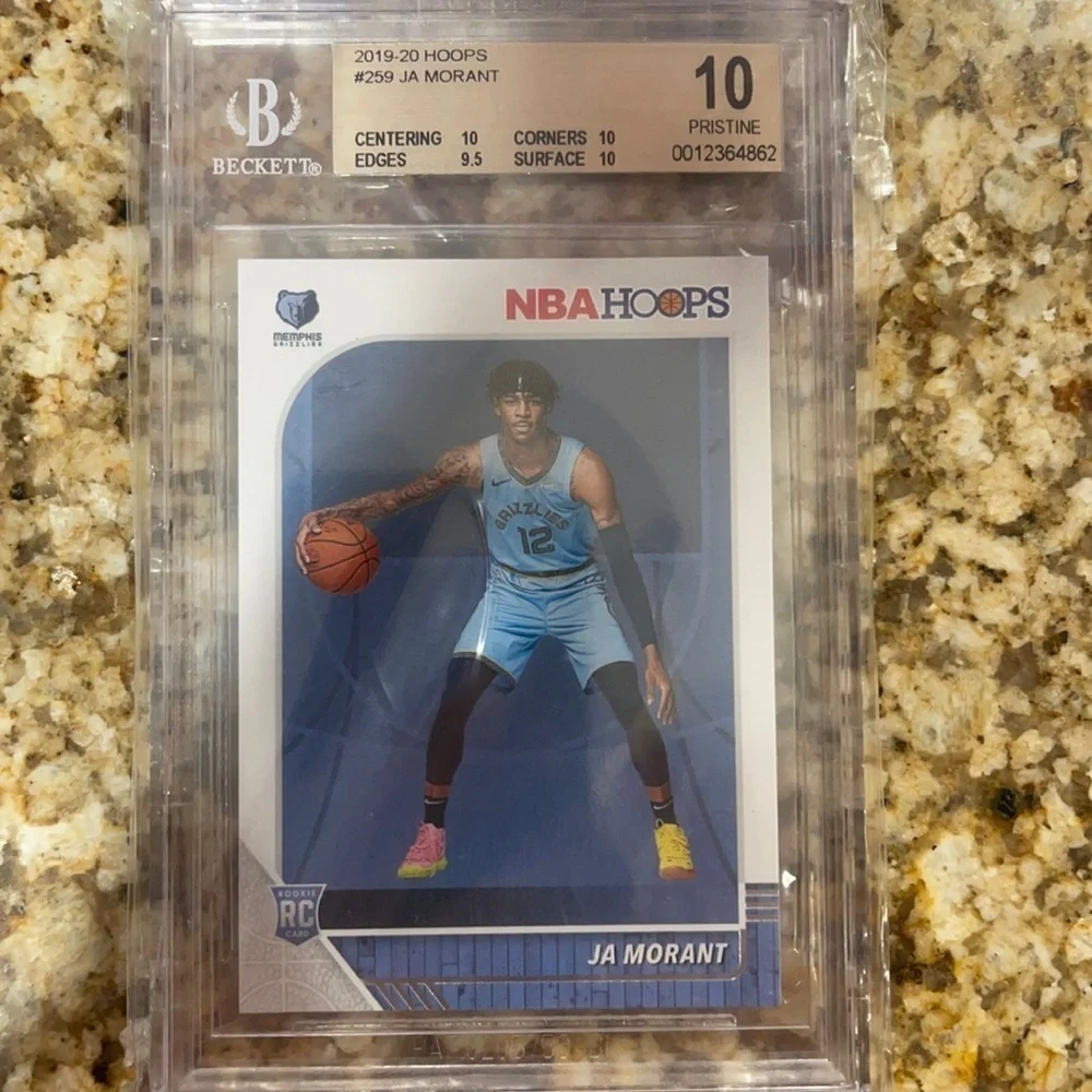 Beckett graded mint 10 Ja Morant rookie card 2019-2020 panini hoops basketball